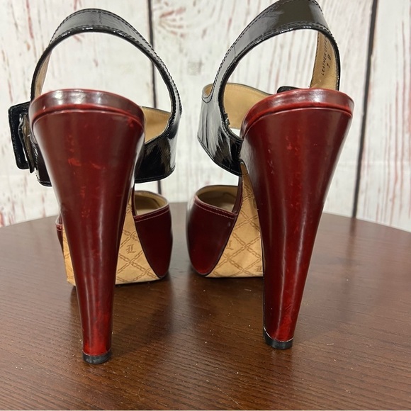 L.A.M.B. by Gwen Stefani HAMURA women’s Platform Heels  Black red Vintage Y2K 7B - Picture 10 of 17